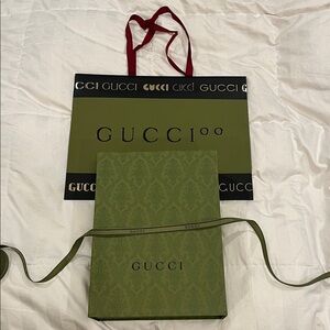 Gucci Olive and Black Signature Shopping Bag and Large Handbag Box